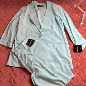NWT Sag Harbor Light Blue Women's Blazer & Pants Set